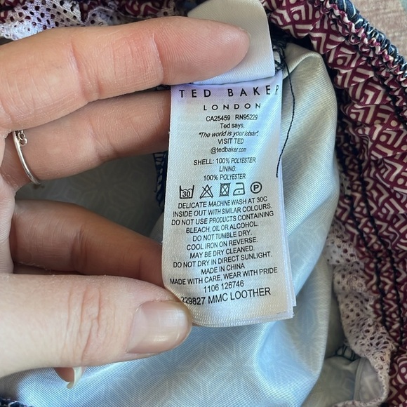 Ted Baker London Blue Patterned Swim Trunks - Picture 8 of 8